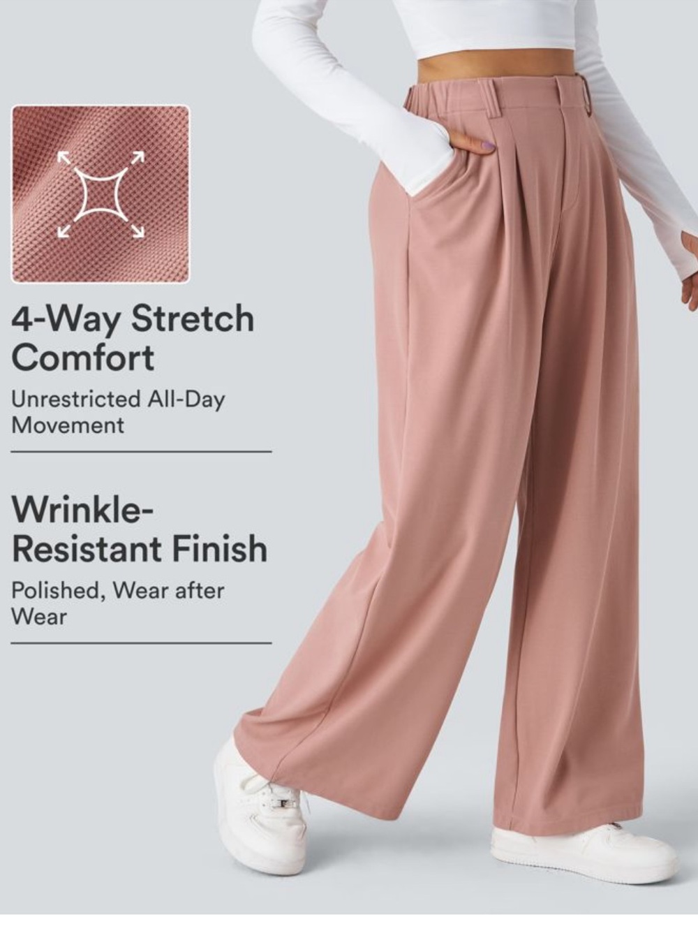 Halara Flex™ High Waisted Pocket
Wide Leg Waffle Work Pants Rise Tan Size SP - Picture 2 of 16